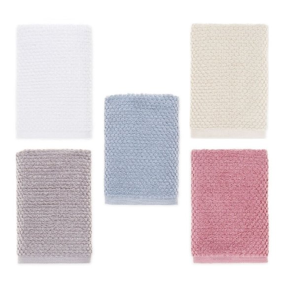 Wild Sage Other - 5 Wild Sage Savannah Quick Dry HAND Towels = WHITE + IVORY + GRAY + BLUE + PINK